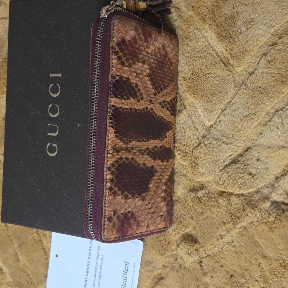 Gucci Brown and Purple Snake Pattern Wallet - Picture 7 of 9